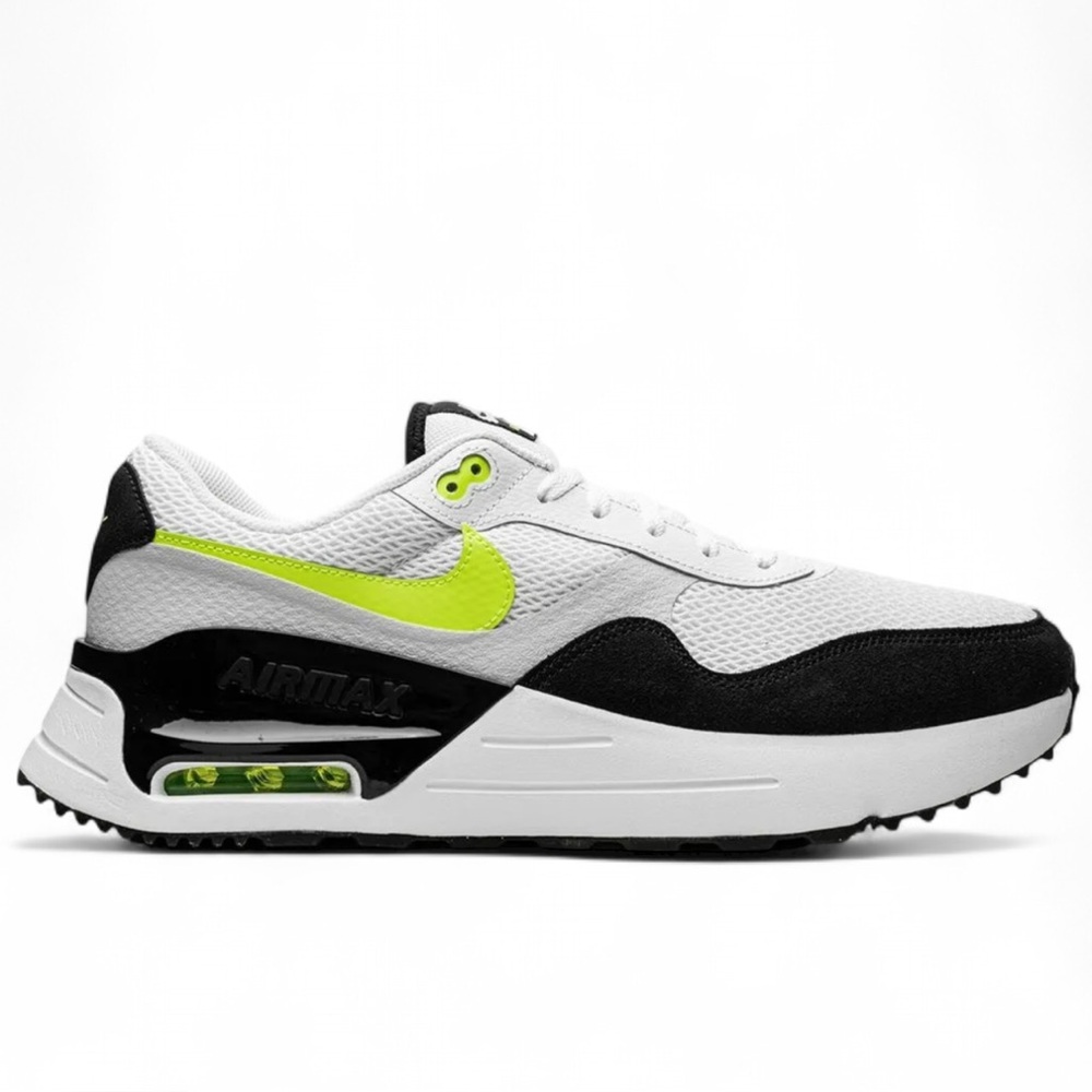 Nike Air Max | Women’s 180 Trainers White, Black & Neon Green Sneakers | 5.5